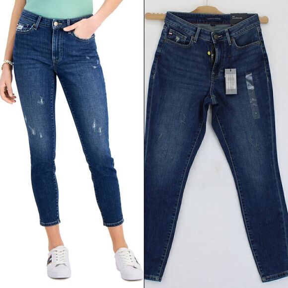 Tommy Hilfiger TH Flex Curvy Fit Distressed S Prestige Wash 6 - Picture 1 of 4